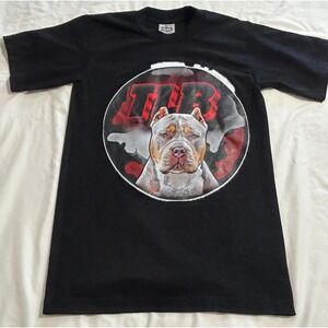 Pro 5 Super Heavy Mens Small Black Pitbull TLB Graphic T-Shirt Cotton Streetwear